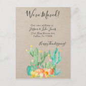 Nieuw Adres Bericht Bewegende Thanksgiving Cactus Aankondigingskaart (Voorkant)
