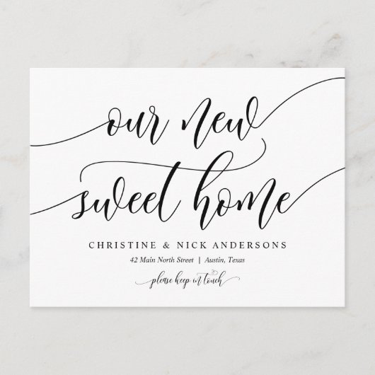 Nieuw adres, bericht verplaatsen briefkaart (Voorkant)