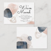 Nieuw adres Bewegend Abstract Wij hebben Bewegd Notitiekaartje (Voorkant / Achterkant)