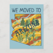 NIEUW ADRES Bewegend de Staat van Arizona geïllust Briefkaart (Voorkant)