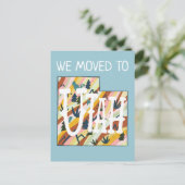 NIEUW ADRES Bewegend de Staat van Utah geïllustree Briefkaart (Staand voorkant)