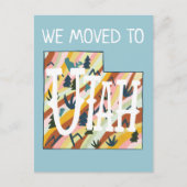 NIEUW ADRES Bewegend de Staat van Utah geïllustree Briefkaart (Voorkant)