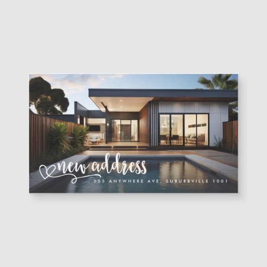 Nieuw Adres Bewegend Huis Foto Magnet (Voorkant)