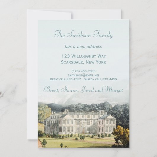 Nieuw Adres Bewegend Nieuwe Aankondiging van het H (Voorkant)