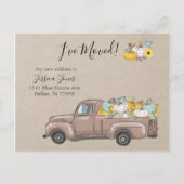 Nieuw adres Bewegende Aankondiging Herfst Pompoen (Voorkant)