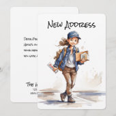 Nieuw adres Bewegende aankondiging Kaarten (Voorkant / Achterkant)