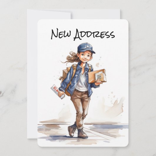 Nieuw adres Bewegende aankondiging Kaarten (Voorkant)