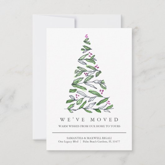 Nieuw adres Bewegende aankondiging Kerstmis (Voorkant)