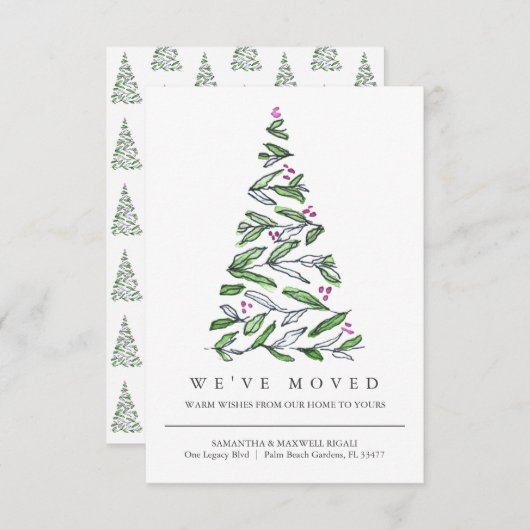 Nieuw adres Bewegende aankondiging Kerstmis (Voorkant / Achterkant)