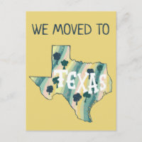 NIEUW ADRES Bewegende TEXAS staat geïllustreerde k