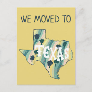 NIEUW ADRES Bewegende TEXAS staat geïllustreerde k Briefkaart