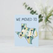 NIEUW ADRES Bewegende TEXAS staat geïllustreerde k Briefkaart (Staand voorkant)