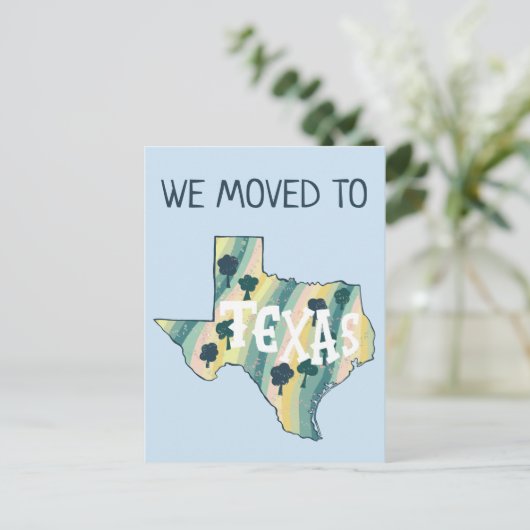 NIEUW ADRES Bewegende TEXAS staat geïllustreerde k Briefkaart (Staand voorkant)