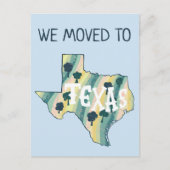 NIEUW ADRES Bewegende TEXAS staat geïllustreerde k Briefkaart (Voorkant)