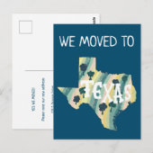 NIEUW ADRES Bewegende TEXAS staat geïllustreerde k Briefkaart (Voorkant / Achterkant)