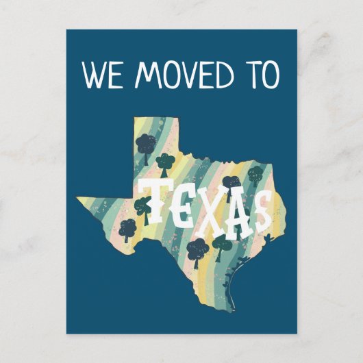 NIEUW ADRES Bewegende TEXAS staat geïllustreerde k Briefkaart (Voorkant)