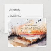 Nieuw Adres Bewegende Zonnevaste Sand Dunes Aankondigingskaart (Voorkant / Achterkant)