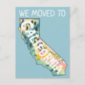 NIEUW ADRES Beweging Californische Staat geïllustr Briefkaart (Voorkant)
