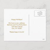Nieuw adres bij Christmas Glam Gold Snowflake Feestdagenkaart (Achterkant)