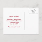 Nieuw adres bij Christmas Red en Silver Snowflake Feestdagenkaart (Achterkant)