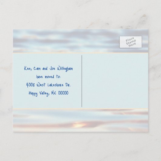 Nieuw adres bij de aankondiging van de beweging va (Achterkant)