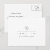 Nieuw adres bij kerstmis Silver Snowflake Briefkaart (Voorkant / Achterkant)