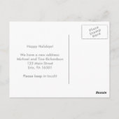 Nieuw adres bij kerstmis Silver Snowflake Briefkaart (Achterkant)