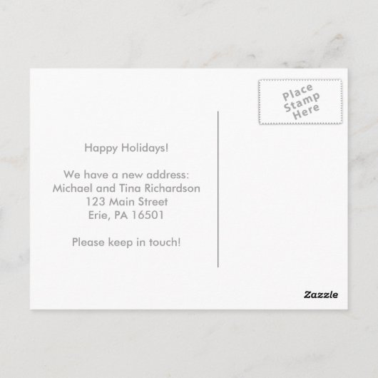 Nieuw adres bij kerstmis Silver Snowflake Briefkaart (Achterkant)