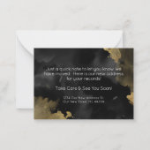 Nieuw adres Black Gold Moving Announcement Kaart Notitiekaartje (Achterkant)