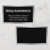 Nieuw adres Black Silver Bewegende Aankondiging Ka (Voorkant / Achterkant)