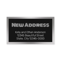 Nieuw adres Black Silver Bewegende Aankondiging Ka