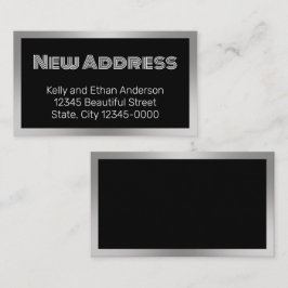 Nieuw adres Black Silver Bewegende Aankondiging Ka