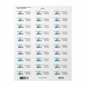 Nieuw Adres blauw fiat 500 kerstcadeaulabel Etiket (Full Sheet)
