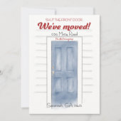 Nieuw Adres Blauw Sluit de voordeur Kaart (Voorkant)