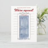 Nieuw Adres Blauw Sluit de voordeur Kaart (Staand voorkant)