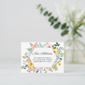 Nieuw adres Bloemen Bewegende aankondiging Mini (Staand voorkant)