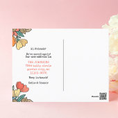 Nieuw adres bloemen geïllustreerd briefkaart