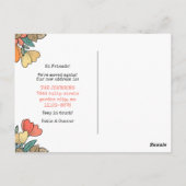 Nieuw adres bloemen geïllustreerd briefkaart (Achterkant)