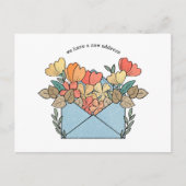 Nieuw adres bloemen geïllustreerd briefkaart (Voorkant)