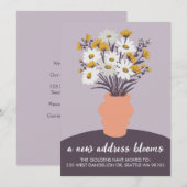 Nieuw adres Blooms Bewegende aankondiging Boeket (Voorkant / Achterkant)