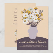 Nieuw adres Blooms Bewegende aankondiging Boeket (Voorkant / Achterkant)