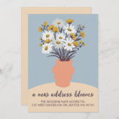 Nieuw adres Blooms Bewegende aankondiging Boeket (Voorkant / Achterkant)