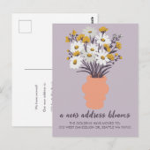 Nieuw adres Blooms Bewegende aankondiging Boeket Briefkaart (Voorkant / Achterkant)