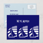 Nieuw Adres Blue White Racing Sailships Briefkaart (Voorkant / Achterkant)