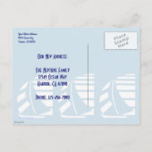 Nieuw Adres Blue White Racing Sailships Briefkaart (Achterkant)