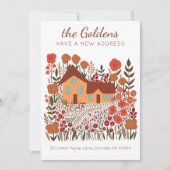 Nieuw Adres Boerderij Bloemen Herfst Kaart (Voorkant)