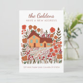 Nieuw Adres Boerderij Bloemen Herfst Kaart (Staand voorkant)