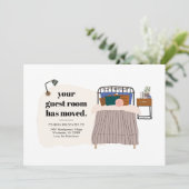 Nieuw adres Boho Guest Bedroom Decor Moving Aankondiging (Staand voorkant)