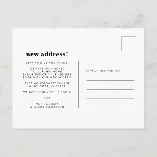 Nieuw adres Boho Guest Bedroom Decor Moving Aankondigingskaart (Achterkant)