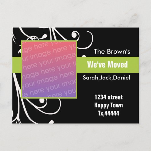 Nieuw adres briefkaart (Voorkant)